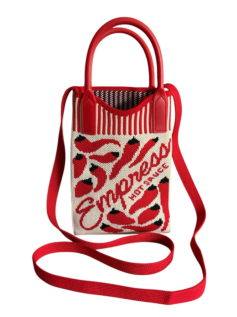 Empress Hot Sauce Red Pepper Knit Crossbody Pouch Phone Bag